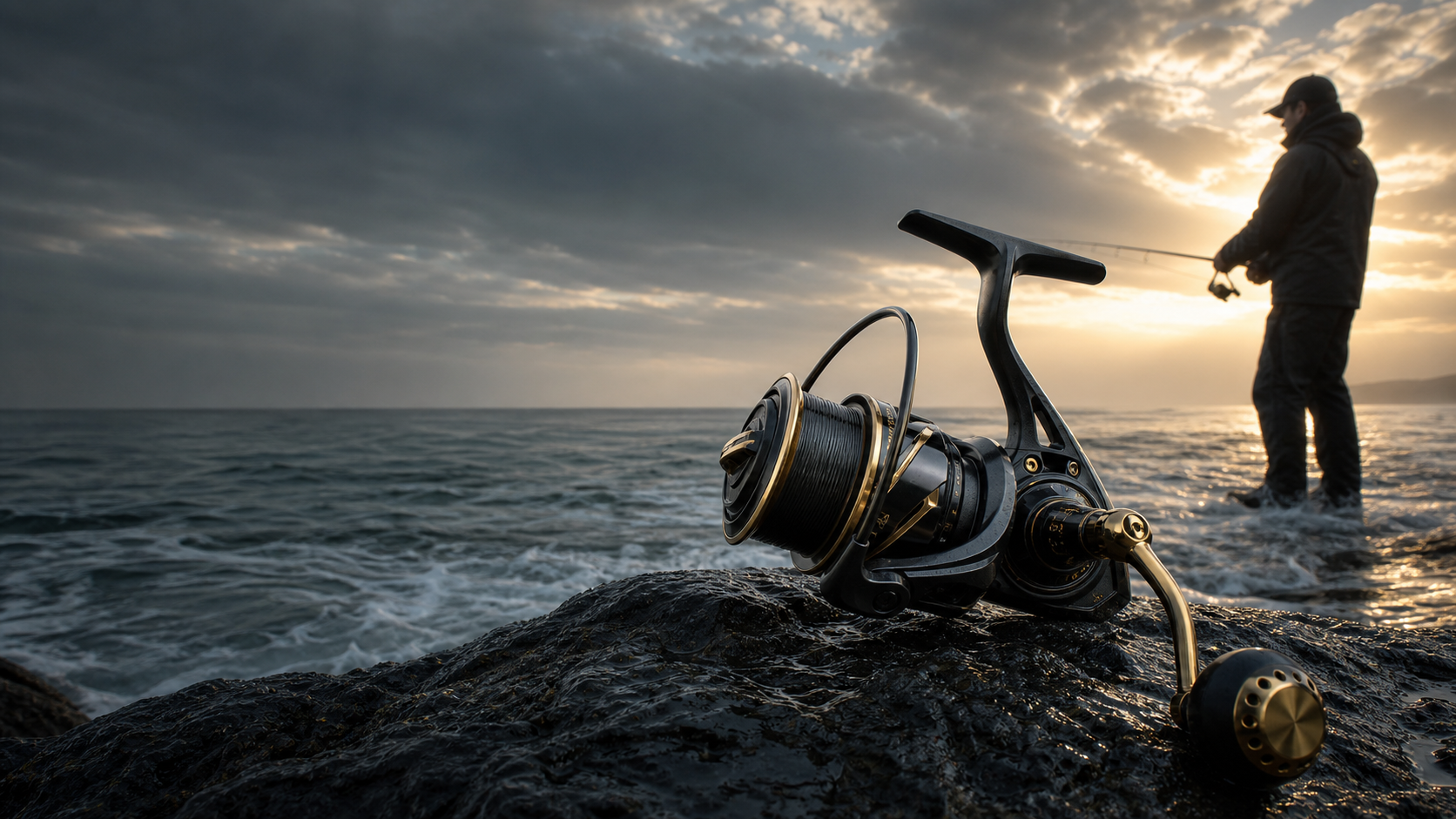 Luchar fishing reel and angler